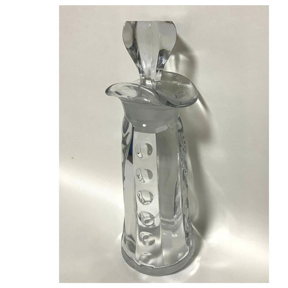Early 1900s Cruet Decanter Oil Vinegar Dressing Stopper 8.75" Clear Glass VTG